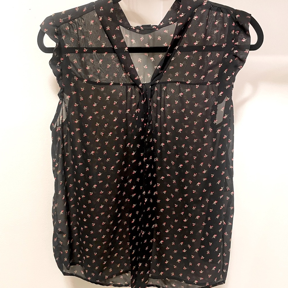 Black Blouse w/ tiny roses